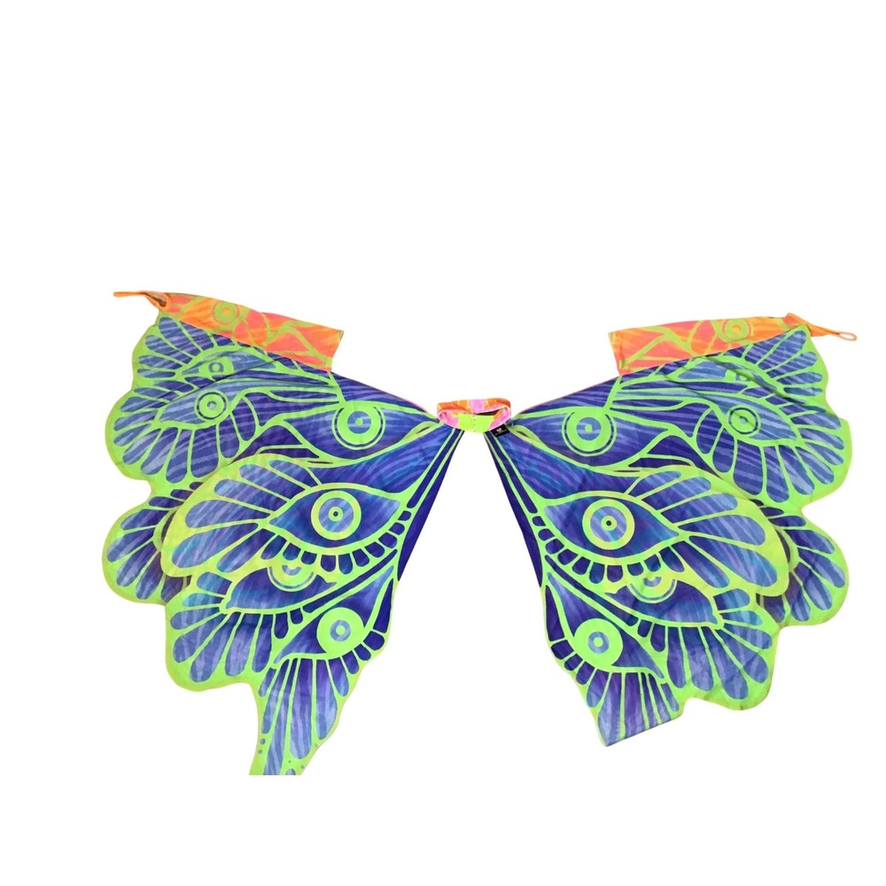 Badinka Women's Neon Psychedelic Festival Rave Wear Life Cycle Wings S/M NWT - Picture 6 of 8